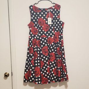 Black/Red roses dress